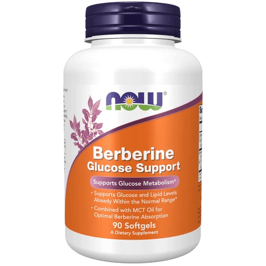 Berberina Soporte de Glucosa 400mg + MCT de NOW Foods | Apoyo al Metabolismo de la Glucosa | 90 cápsulas blandas