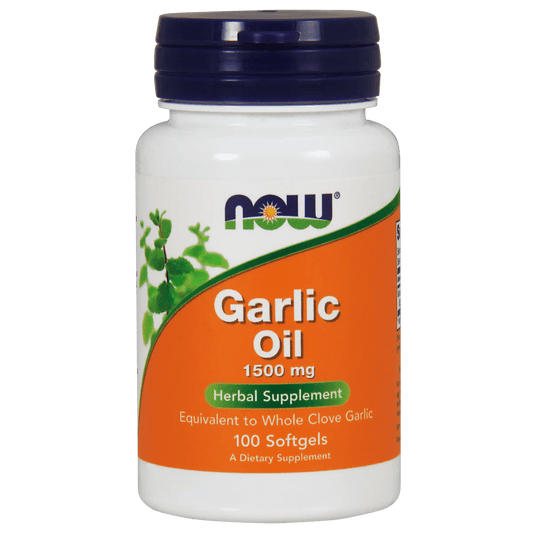 Aceite de ajo 1500 mg Garlic Oil de NOW Foods | Favorece la función cardiovascular, contribuye al bienestar inmunológico | 100 Cápsulas Blandas