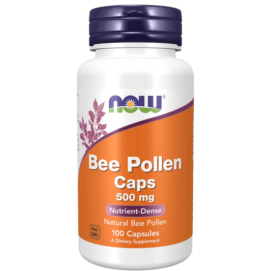 Polen de Abeja 500 mg de NOW Foods | Suplemento Nutricional Natural, Fuente Rica en Nutrientes y Antioxidantes | Apoya la producción de energía y el bienestar general | 100 Cápsulas Vegetales