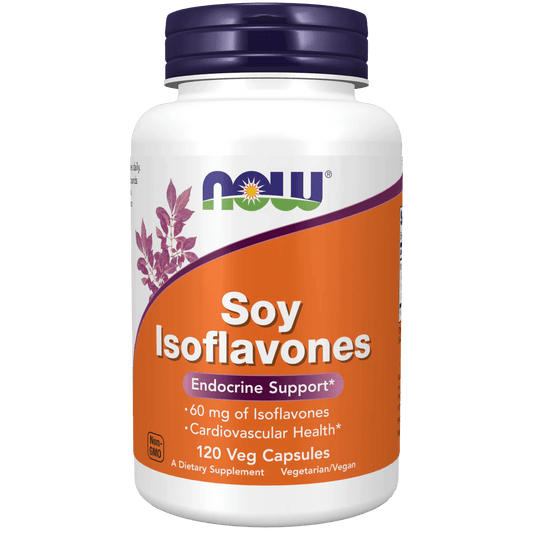 Soy Isoflavones de Now Foods | Favorece la salud cardiovascular, Apoya el equilibrio hormonal natural | 120 Cápsulas