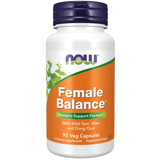 Ñame Silvestre y Dong Quai, Fórmula Herbal de NOW Foods | Equilibrio Femenino, Ayuda a balancear el sistema hormonal de manera natural | 90 Cápsulas Veganas