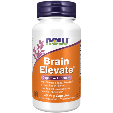 Brain Elevate NOW Foods | Favorece la memoria y la concentración | 60 cápsulas