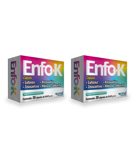 Luteína, Zeaxantina, Astaxantina y Hibiscus Sabdariffa | Suplemento para Función Visual y Cognitiva |ENFO-K de CMD| 60 cápsulas vegetales