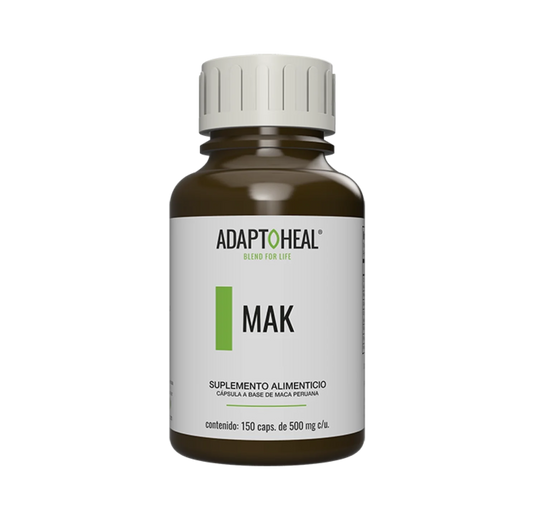 Maca peruana MAK Adaptoheal 500 mg  | Apoyo de la función Hormonal y Sexual | 150 Cápsulas Vegetales