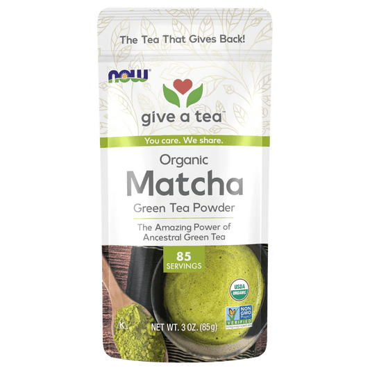 Té Verde Matcha Orgánico - 85 Porciones, 85 g de NOW Foods - Apoyo Digestivo y Energético, Rico en Polifenoles y L-Teanina