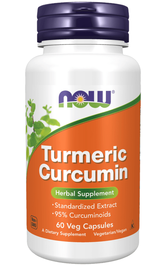 Curcumina de Extracto de Cúrcuma 95% + Curcuminoides 665 mg por cápsula  de NOW Foods | Ayuda a mantener la salud articular | 60 Cápsulas Vegetales