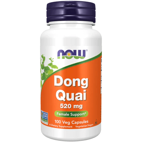 Dong Quai 520 mg de NOW Foods | Extracto de Raíz de Angelica Sinensis | Apoyo Hormonal y Menstrual | 100 Cápsulas Veganas
