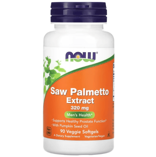 Extracto de Palma Enana Americana 320 mg de NOW Foods con aceite de semilla de calabaza | Soporte para la función de la próstata | 90 cápsulas vegetales