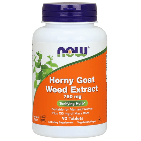 Epimedium con extracto de raíz de maca de Now Foods | Energía y Vitalidad | 90 tabletas