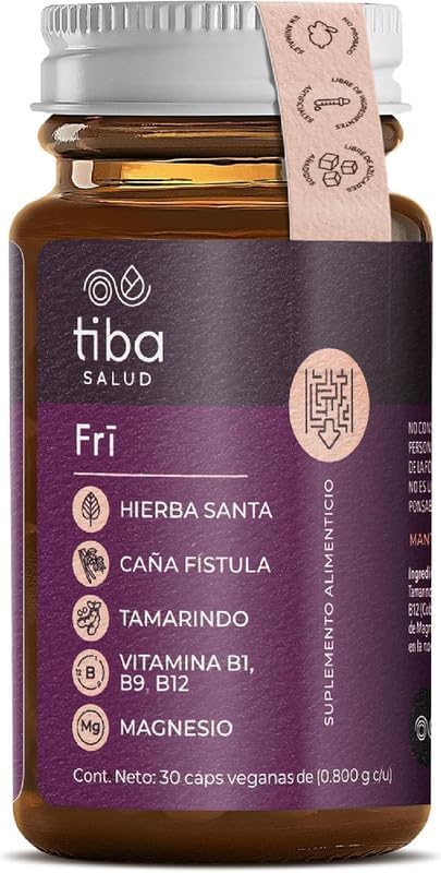 Óxido de Magnesio, Vitaminas del complejo B + Hierbas Fri de Tiba Salud | Bienestar digestivo, que contribuye a aliviar el estreñimiento | 30 Cápsulas Vegetales