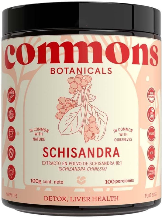 Extracto de Schisandra + Calcio de Commons | Contribuye a la protección celular antioxidante | Polvos de 100 y 50g