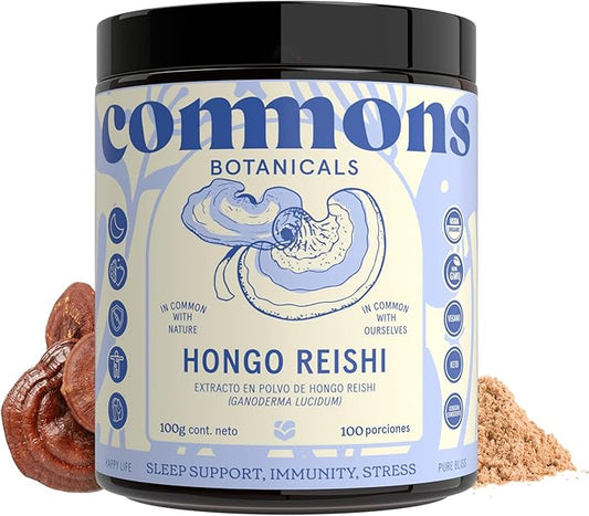 Reishi Hongo Adaptógeno Commons  | Estrés, Sueño y Descanso | Polvos 100g