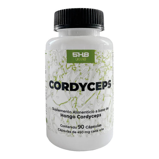 Cordyceps Hongo Adaptógeno 450mg con Magnesio de 5H8 | Promueve la función Respiratoria - Inmunológica | 90 Cápsulas