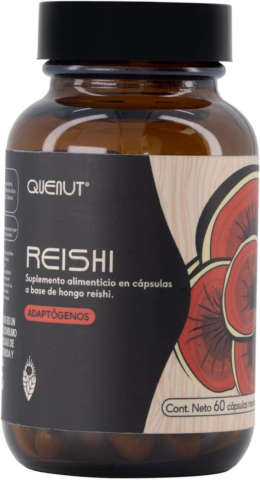 Hongo Reishi 450 mg de Quenut | Apoya la respuesta del cuerpo al estrés | 60 cápsulas vegetales