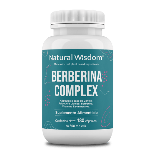 Berberina con Ácido Alfa Lipoico, Canela, Vitamina E y minerales de Natural Wisdom | Apoya la función metabólica y cardiovascular, gracias a sus propiedades antioxidantes | 180 Cápsulas Vegetales