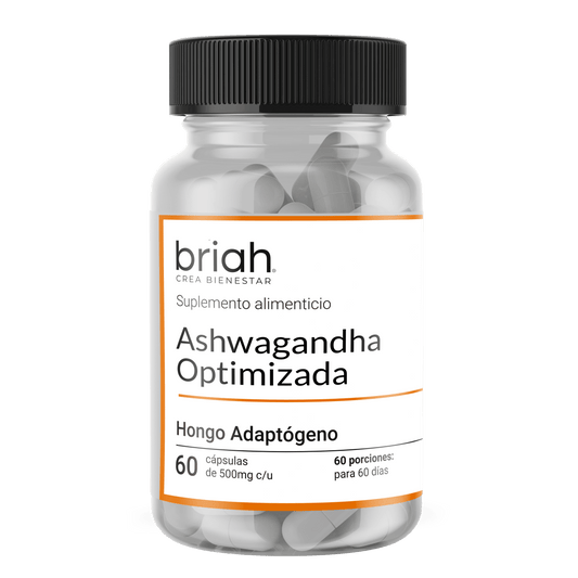 Ashwagandha Optimizada de Briah 500 mg por porción | Bienestar Emocional | 60 cápsulas