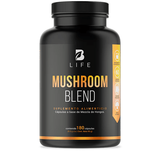 Mezcla de Hongos Adaptógenos | B-Life | Energía, Concentración | 180 cápsulas