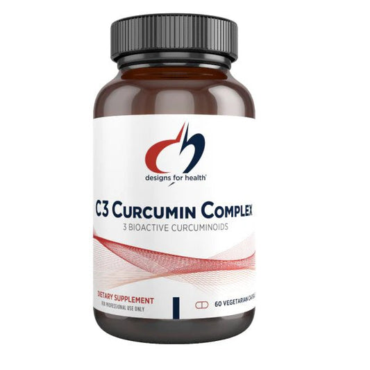 Complejo de Curcumina C3 400mg de Designs For Health | Propiedades antioxidantes - Tres formas bioactivas diferentes de curcuminoides de la especie cúrcuma | 60 Cápsulas Vegetales