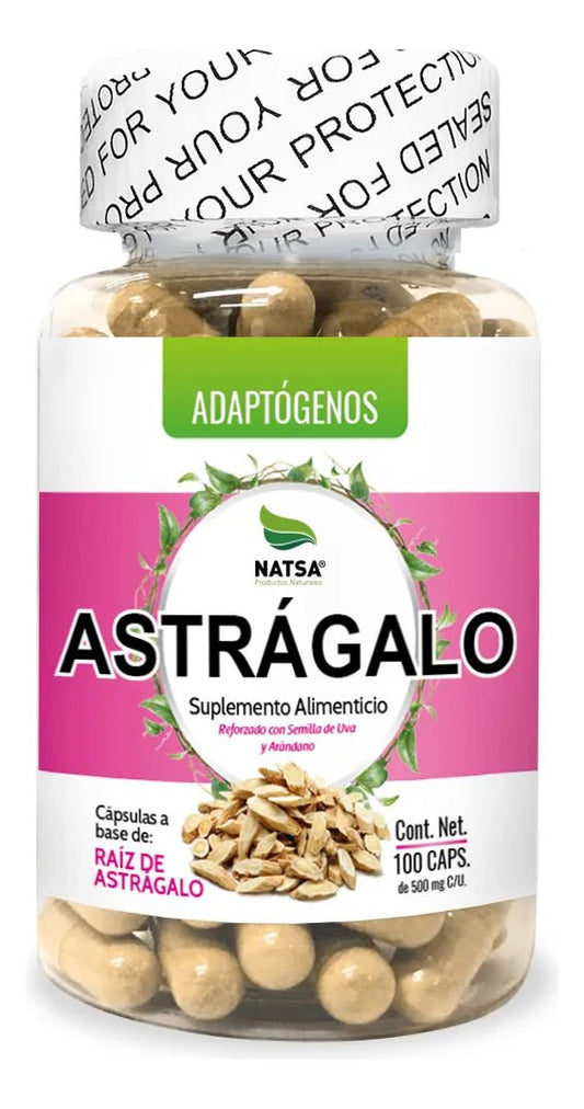 Raíz de astrágalo 500 mg de Natsa | Función hepática y renal | 100 cápsulas