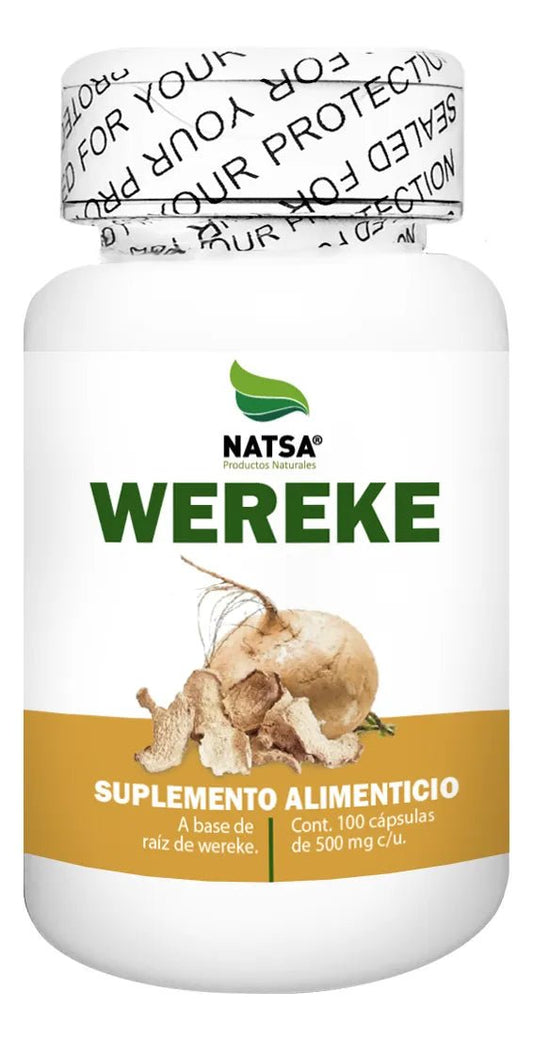 Raíz de Wereke 500 mg Natsa | Contribuye al equilibrio natural de los niveles de glucosa | 100 cápsulas