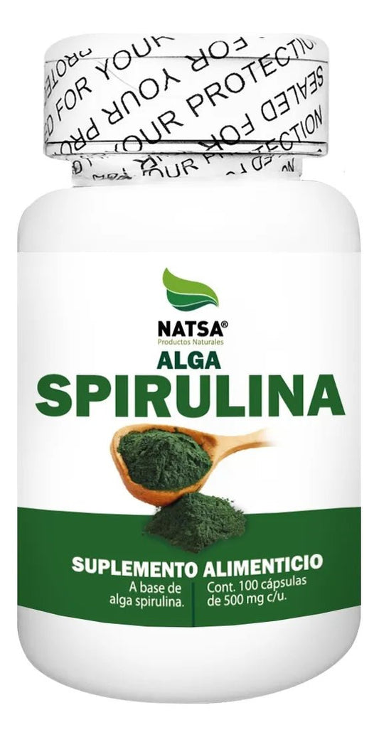 Alga spirulina de Natsa | Apoyo al Sistema Inmune | 100 Cápsulas
