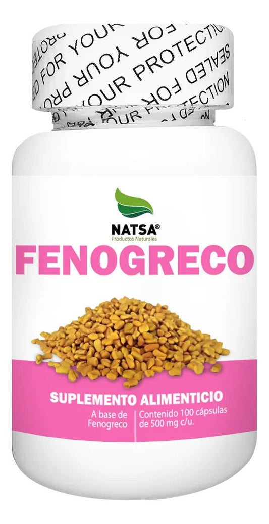 Fenogreco 500 mg, NATSA | Fuente natural de fibra y antioxidantes, bienestar hormonal femenino  | 100 cápsulas