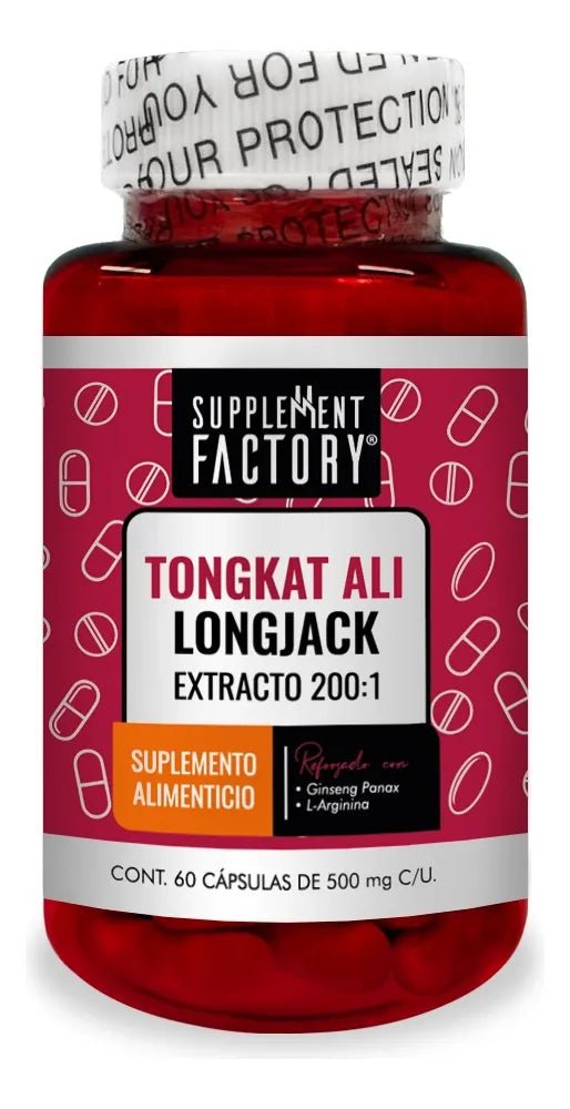 Tongkat Ali 200:1 de Supplement Factory | Equilibrio hormonal masculino | 60 cápsulas