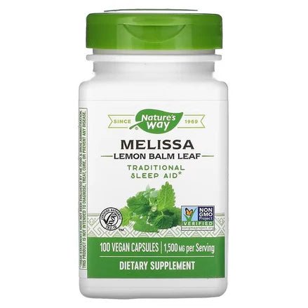 Hoja de bálsamo de limón Melissa 1500mg de Nature's Way | Promueve la mejora del sueño y el descanso, relajando cuerpo y mente | 100 cápsulas veganas
