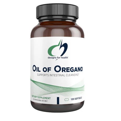 Aceite de Orégano 60mg de Designs For Health | Apoyo del Sistema Inmunológico, contribuye al bienestar digestivo | 120 Cápsulas Vegetales