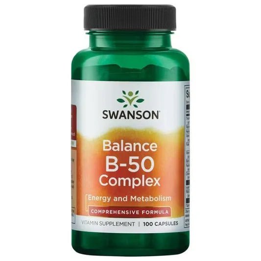 Vitaminas del complejo B + Colina + Inositol + PABA de Swanson | Apoya un metabolismo saludable, con energía y vitalidad | 100 y 250 cápsulas vegetales
