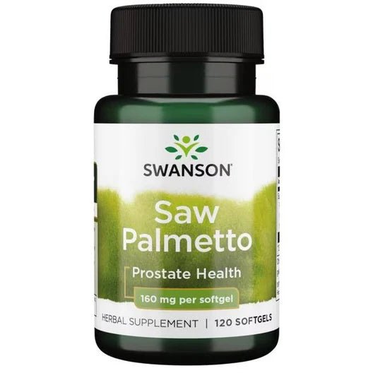Saw Palmetto 160 mg de Swanson | Bienestar masculino, ayuda a mantener una próstata saludable | 120 cápsulas vegetales