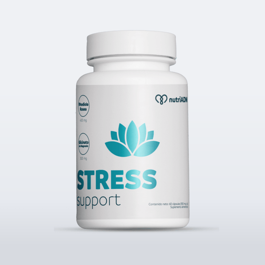 Stress Support  Rhodiola Rosea 400mg, Fostfatidilserina 400mg y Glicinato de Magnesio 300mg de NutriADN | Apoyo al estrés, contribuye con la función cognitiva | 60 Cápsulas Vegetales