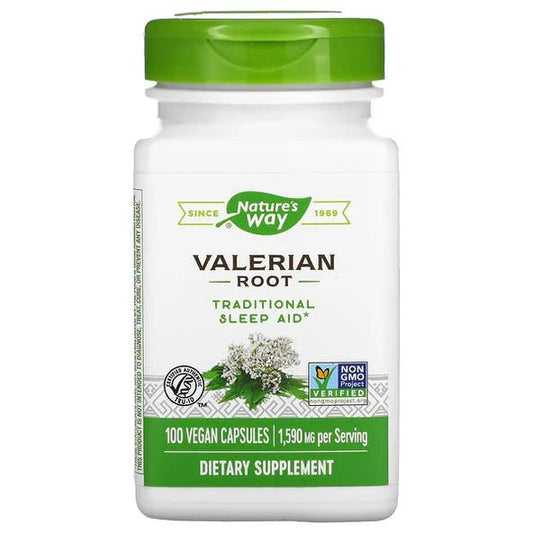 Raíz de Valeriana 1590mg de Nature's Way  | Contribuye a aliviar la ansiedad y el estrés, promoviendo un sueño reparador | 100 cápsulas veganas