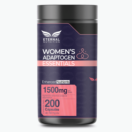 Maca, Reishi, Shatavari y Ginseng - Women’s Adaptogen Essentials Eternal | Equilibrio femenino diario | 200 cápsulas