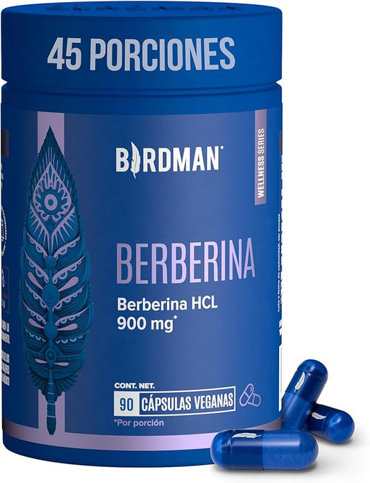 Berberina HCL 900 mg Birdman | Apoyo Metabólico | 90 Cápsulas Veganas