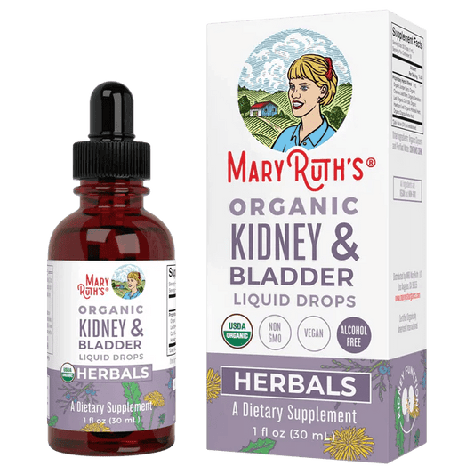 Gotas Herbales Orgánicas Para Riñón Y Vejiga 1ml de Mary Ruth's | Favorece la eliminación natural de toxinas y el equilibrio de líquidos en el cuerpo | Gotero de 30ml - 30 servicios