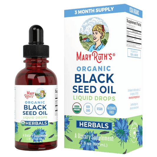 Aceite de Comino Negro Orgánico 600mg de Mary Ruth's | Rico en antioxidantes, fortalece el sistema inmune y promueve el bienestar general | 60ml