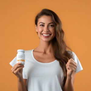 mujer tomando vitaminas