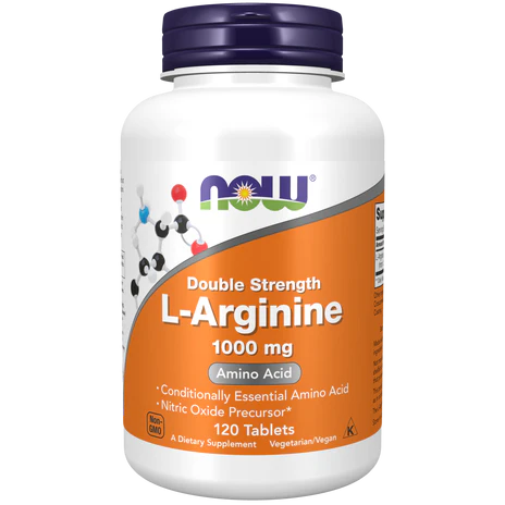 L-Arginina 1000 mg de Now Foods | Contribuye en la recuperación muscular | 120 Tabletas