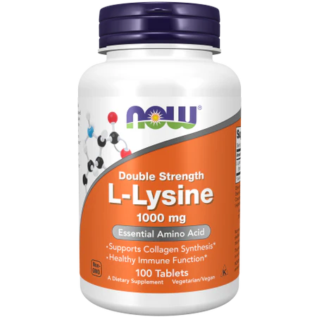 L-Lysine 1000 mg, NOW Foods | Refuerza la función inmunológica, piel, huesos y articulaciones | 100 tabletas