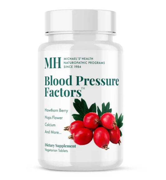 Vitaminas B6, D3, Hawthorn Berry, Flor de Lúpulo, Calcio y Citrato Magnesio de Michael's Health | Factores™ de Presión Arterial - Sistema Cardiovascular  | 60 Cápsulas Veganas