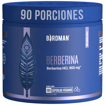 Berberina HCL 900 mg Birdman | Apoyo Metabólico | 90 y 180 Cápsulas Veganas