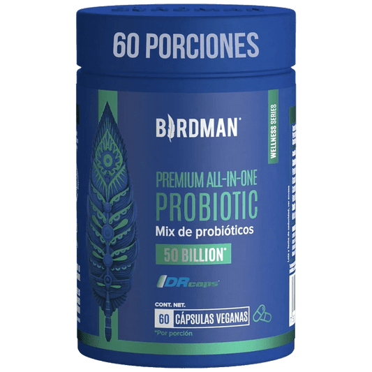Probióticos Premium All-In-One 50 Billion de Birdman | Cuidado Digestivo,  sistema inmune  | 60 cápsulas