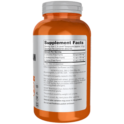 BCAA en Polvo de Now| Recuperación Múscular | 340 g