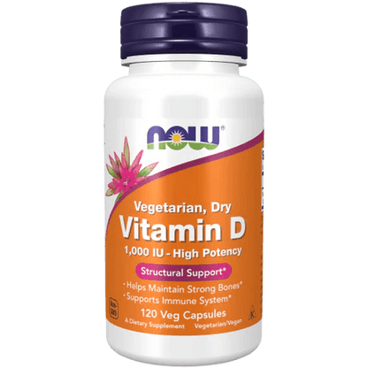 Vitamina D2 1000 IU de Now | Apoyo huesos e inmunidad | 120 cápsulas