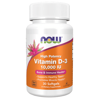 Vitamina D3 de NOW Foods 10000 IU | Favorece la absorción de calcio y fósforo | 240 cápsulas blandas