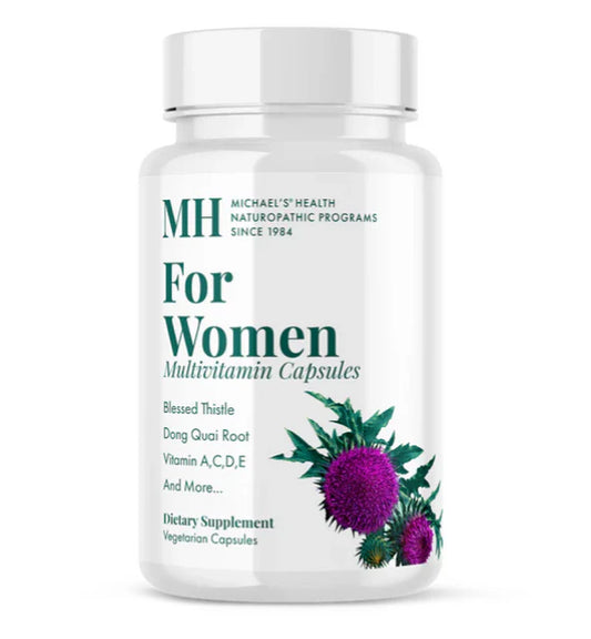 Multivitamínico para Mujeres con Vitaminas A, C, D, E con Cardo Bendito y Dong Quai de Michael's Health | Formulada diseñada para favorecer el bienestar integral y el equilibrio hormonal | 90 Cápsulas Veganas