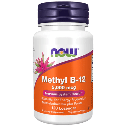 Vitamina B12 Methyl B-12 NOW 5000 mcg | Función cognitiva y memoria | 120 pastillas