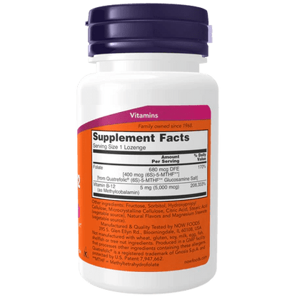 Vitamina B12 Methyl B-12 NOW 5000 mcg | Función cognitiva y memoria | 120 pastillas