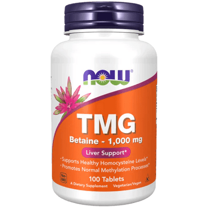 Betaína TMG de NOW | Metabolismo de la Homocisteína | 100 Tabletas